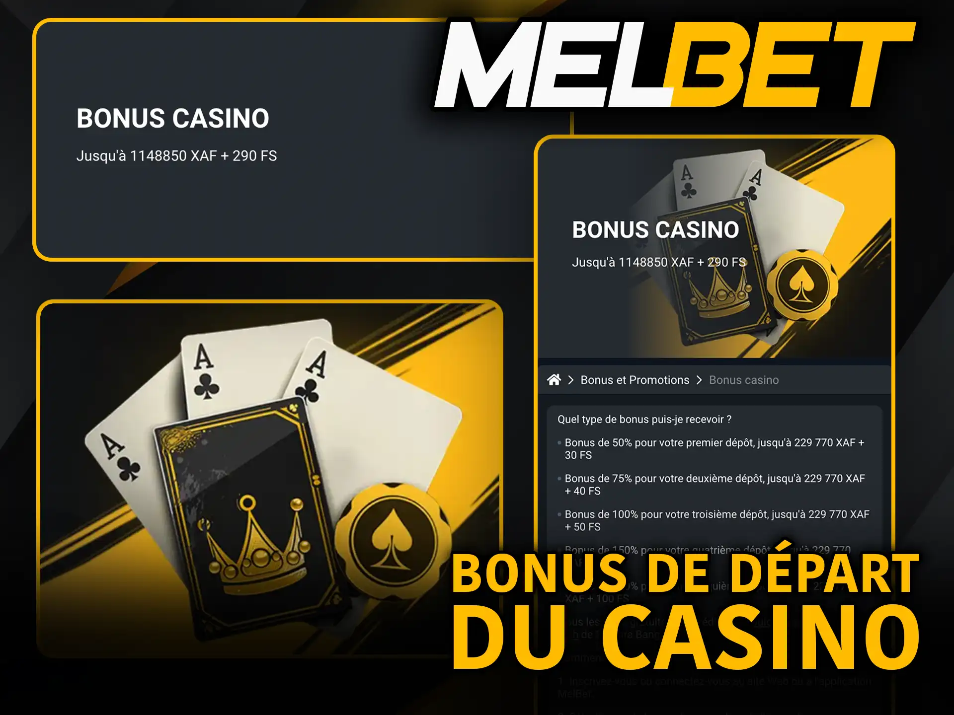 Bonus de départ du casino Melbet profite d’un pack exclusif.
