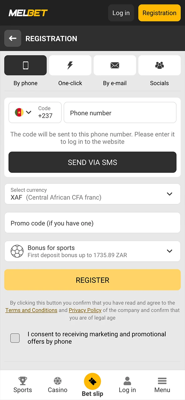 Access your profile through the Melbet app for iOS.