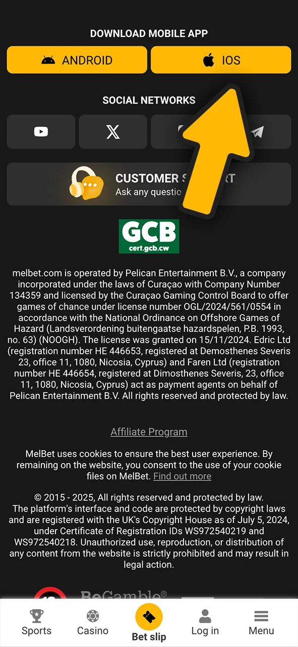 Download the Melbet app for iOS quickly and safely.