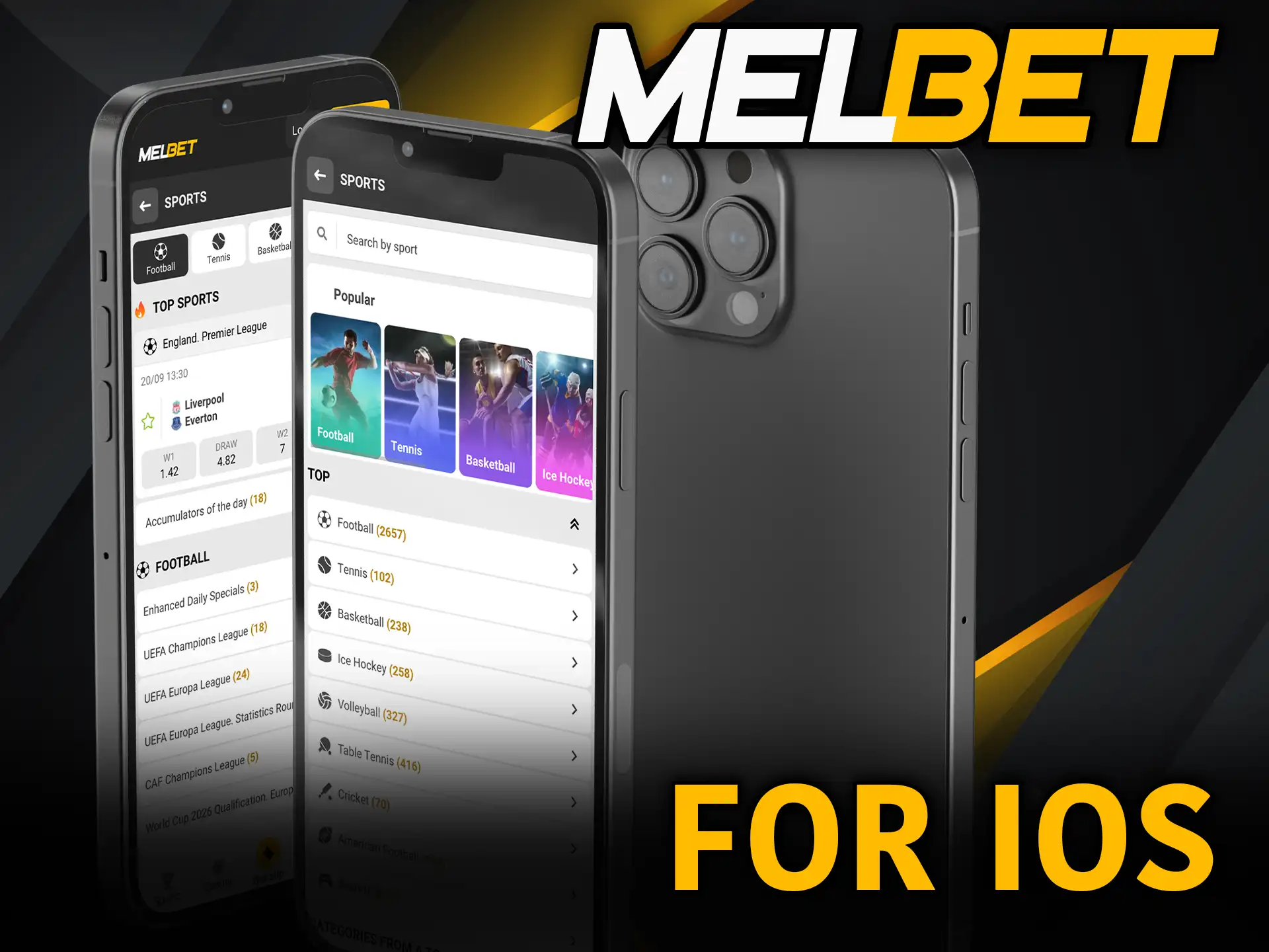 For iOS use Melbet PWA without downloading.