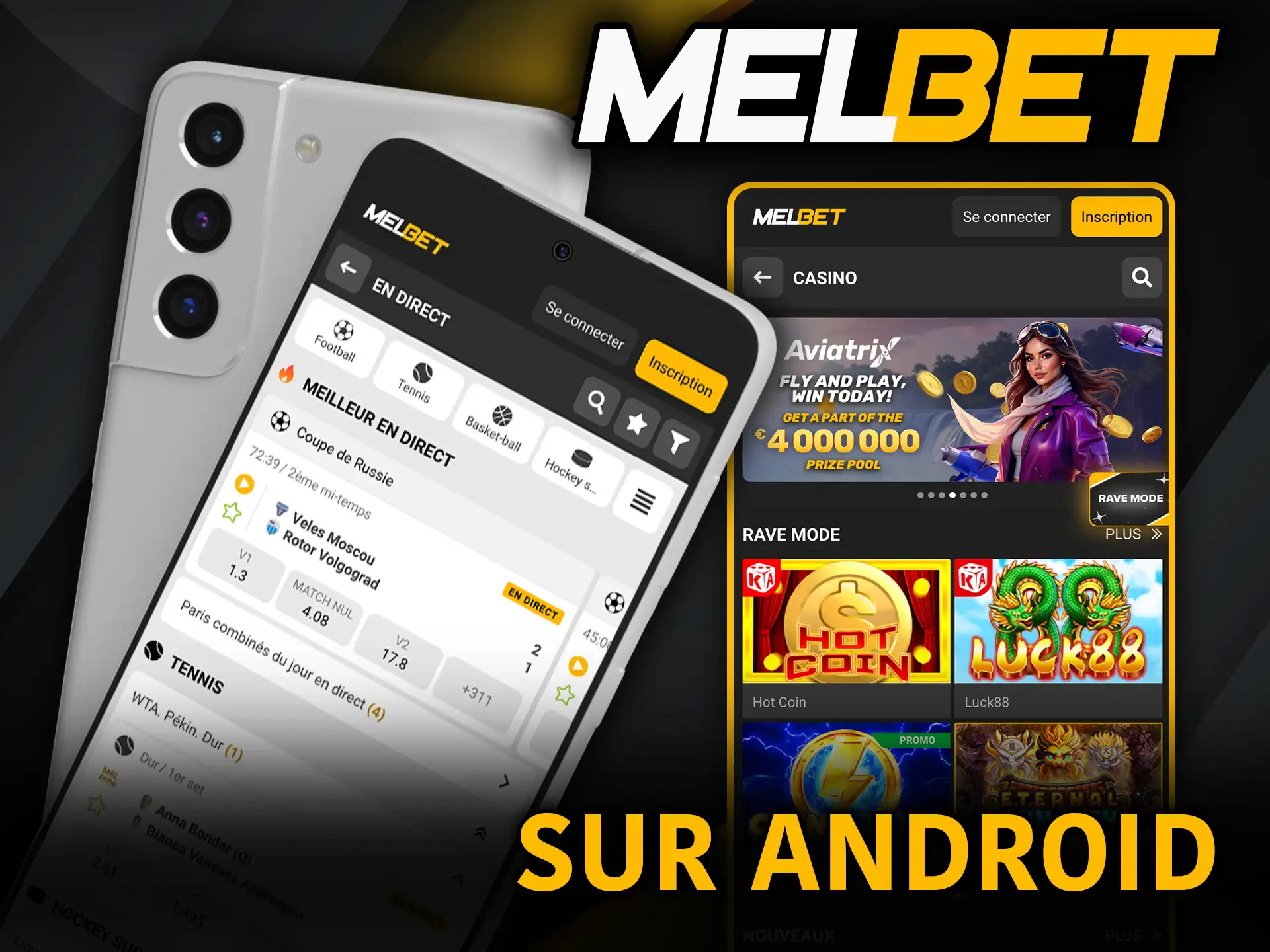 Version pwa de Melbet sur android joue sans téléchargement.