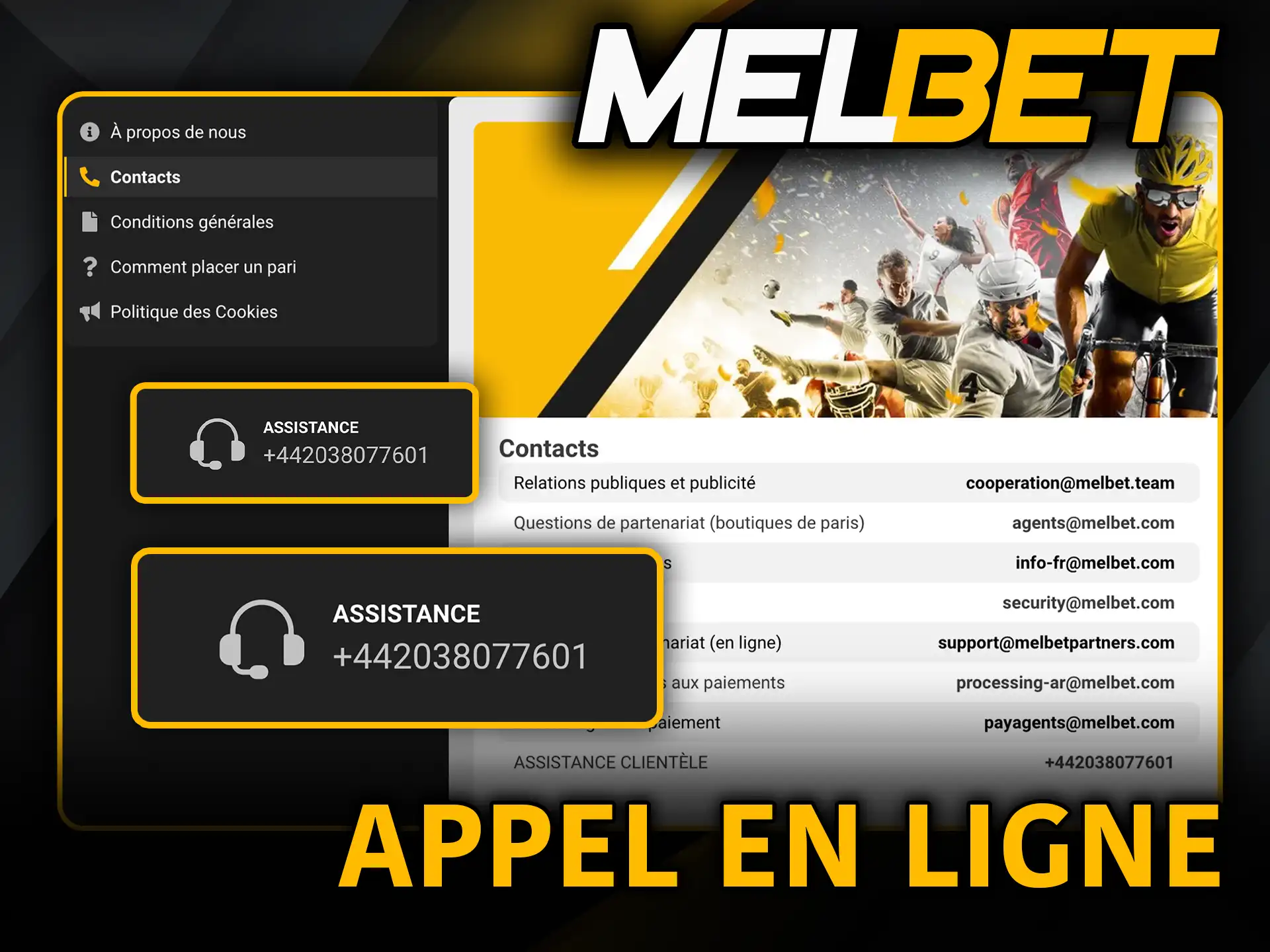 Appel en ligne avec Melbet obtiens de l’aide immédiate.