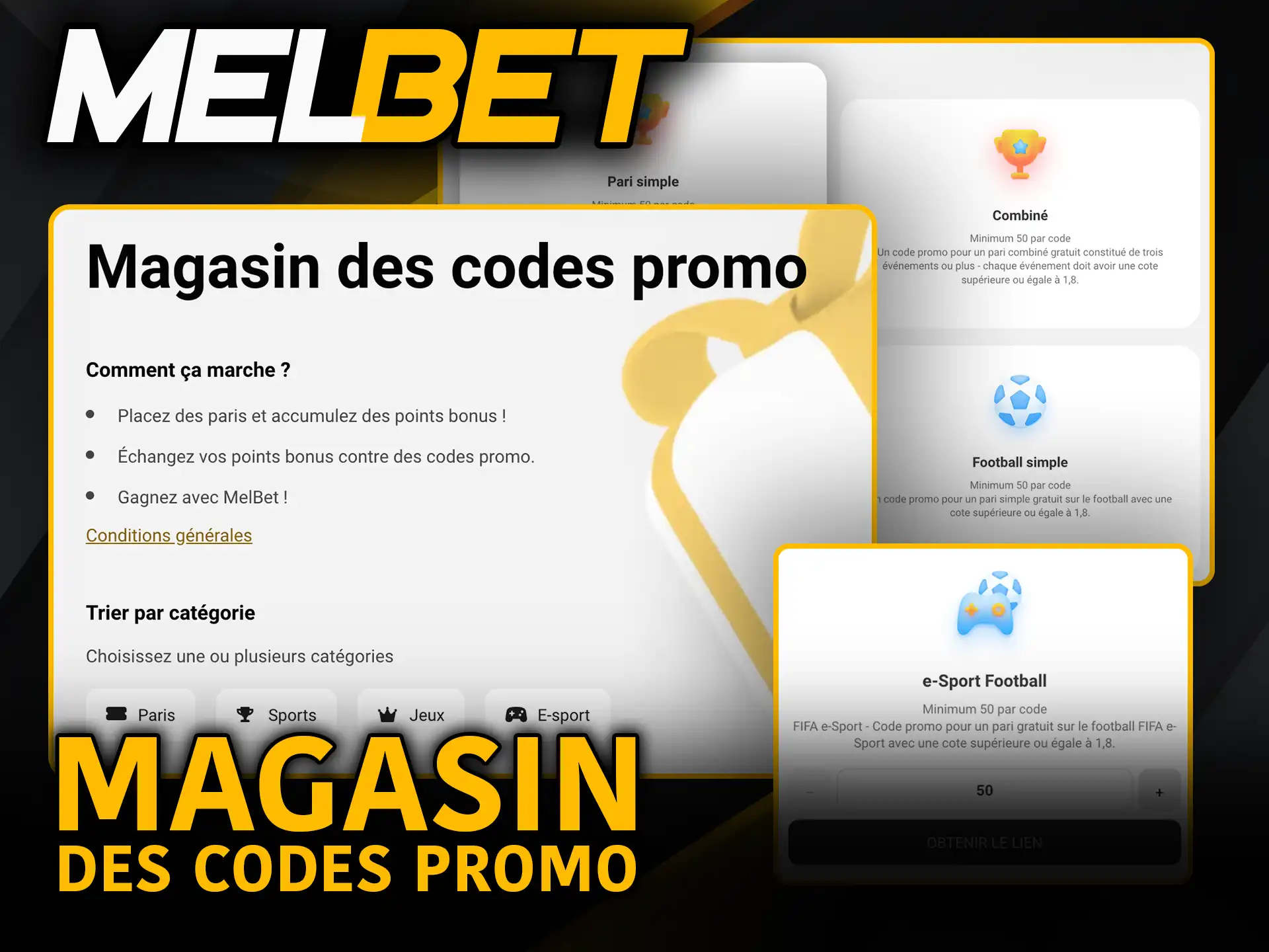 Magasin des codes promo Melbet active et profite de tes récompenses.