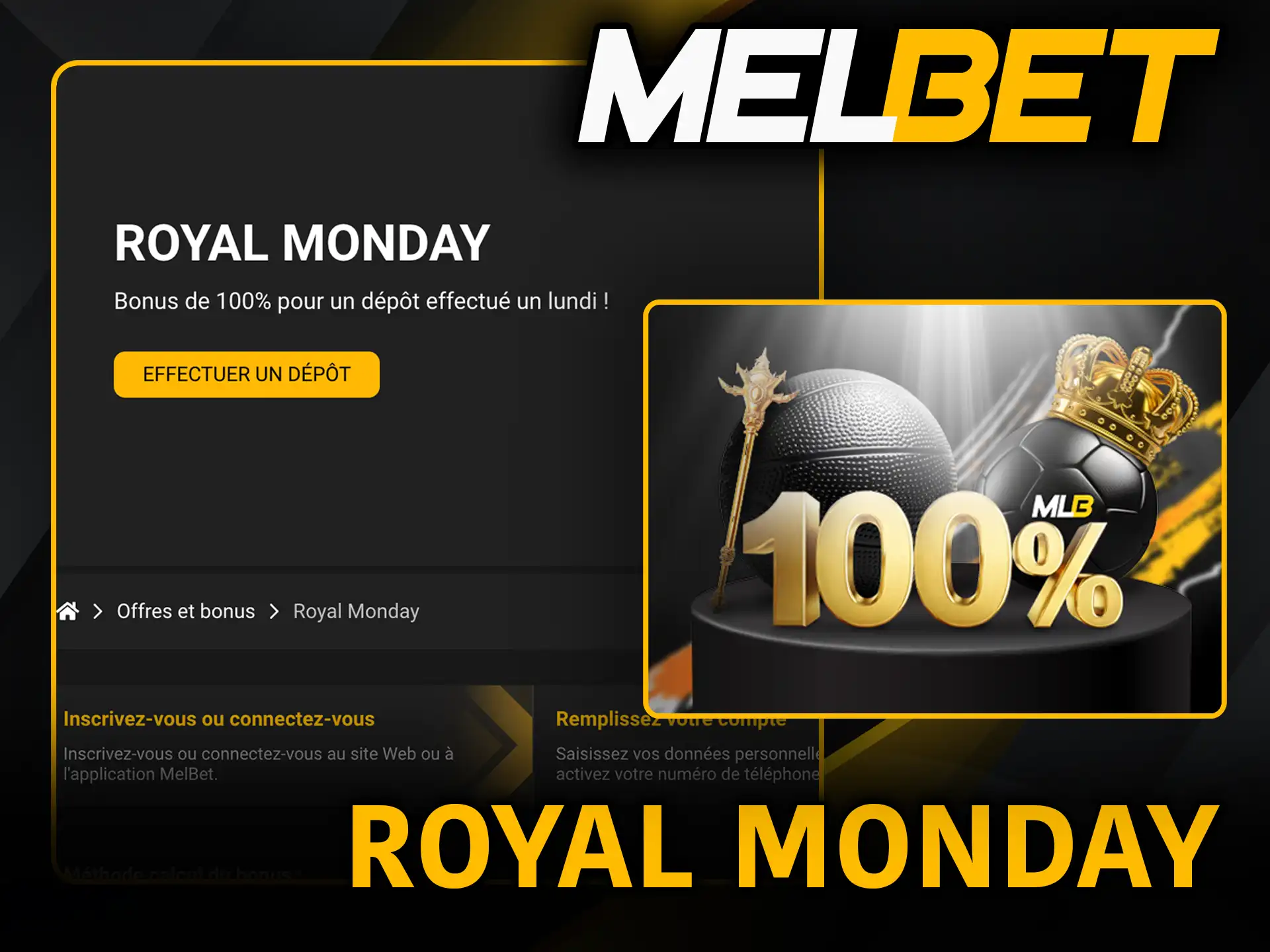 Royal monday Melbet profite d’offres spéciales hebdomadaires.
