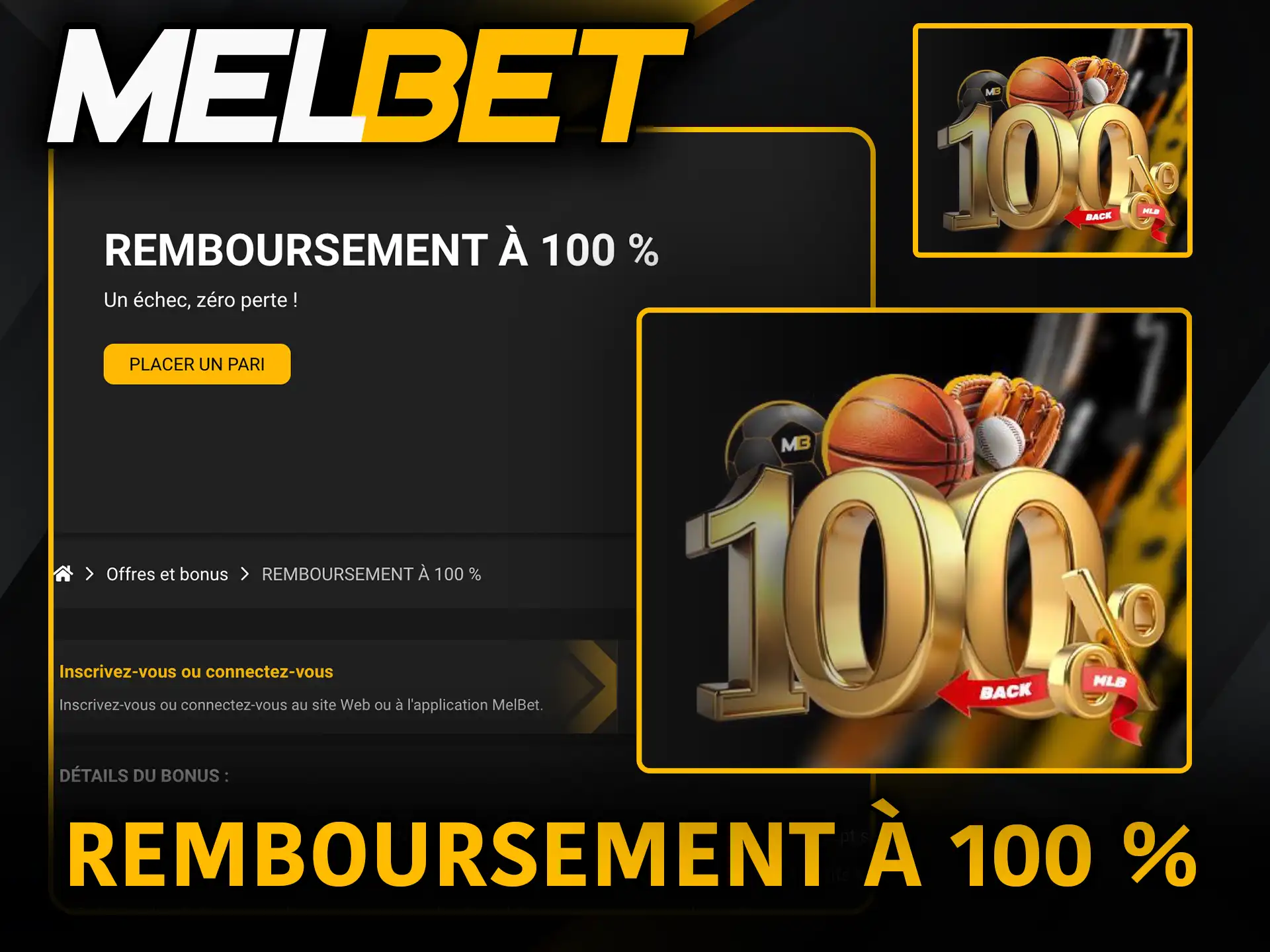 Remboursement à 100 % Melbet récupère tes mises perdues.