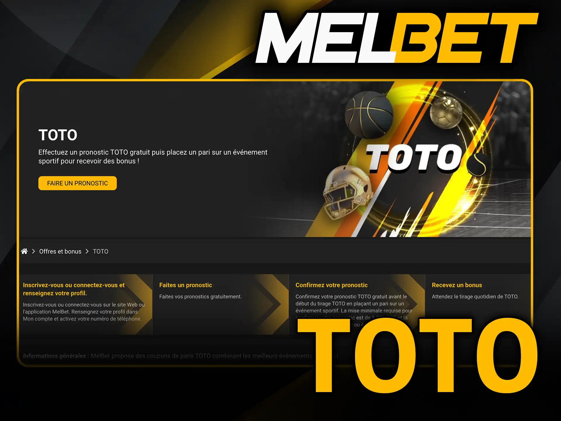 Toto Melbet participe et tente ta chance.