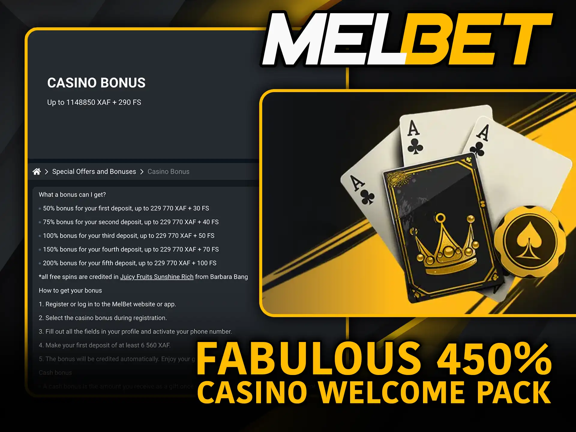 Fabulous 450% casino welcome pack on Melbet claim and start winning.
