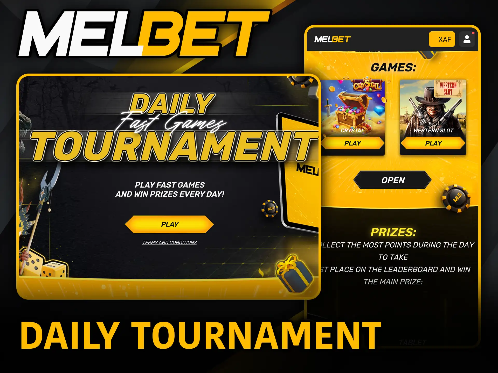 Daily tournament at Melbet join the action every day.