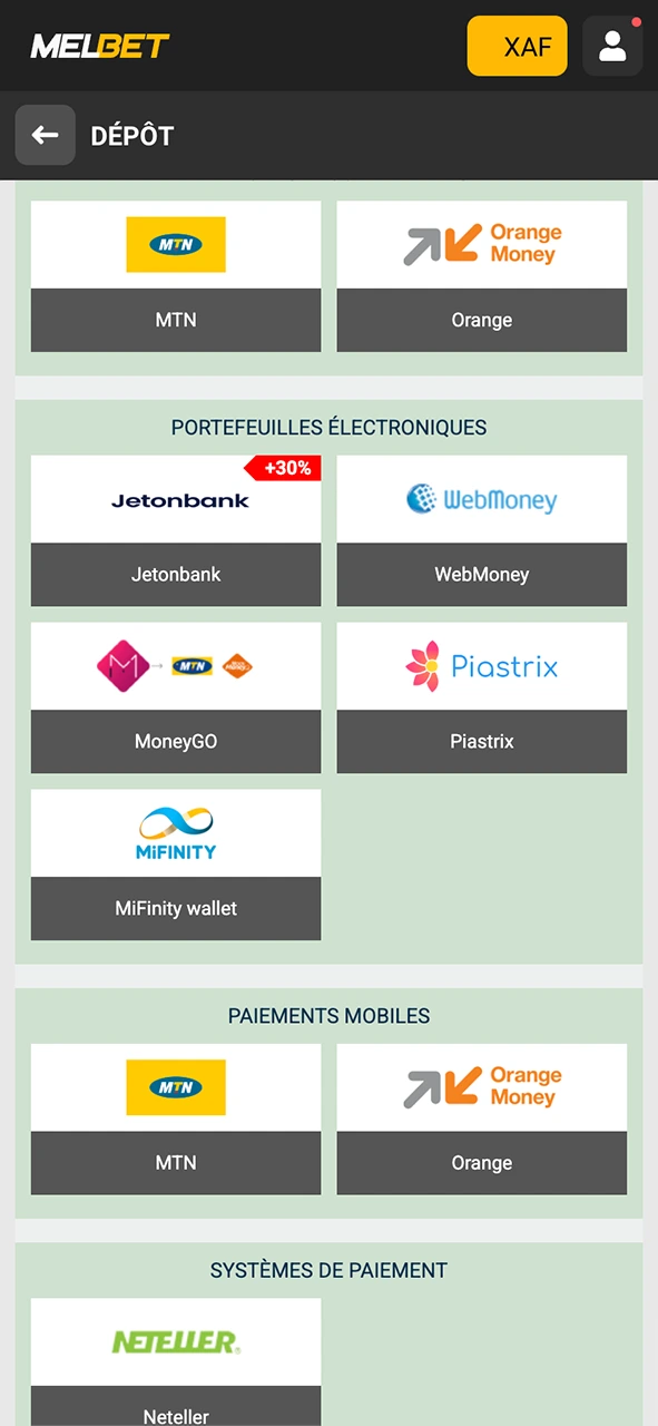 Dépose de l’argent et joue avec des gains réels sur Melbet.