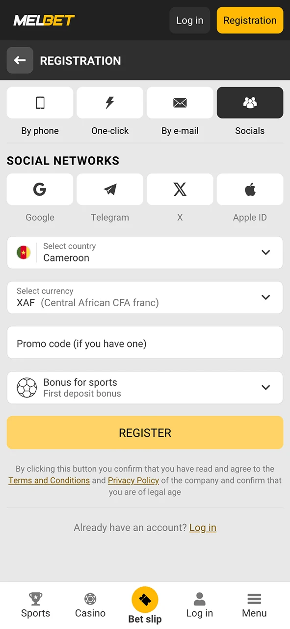 Register at Melbet and start playing casino games.