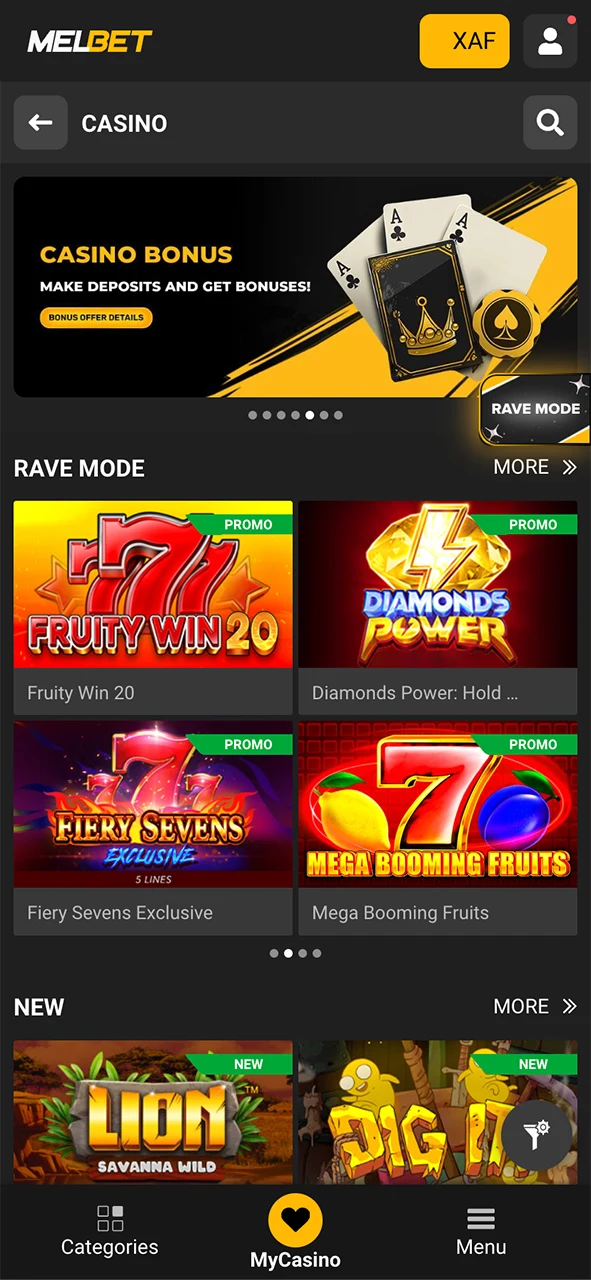 Start gaming with the best casino games at Melbet.
