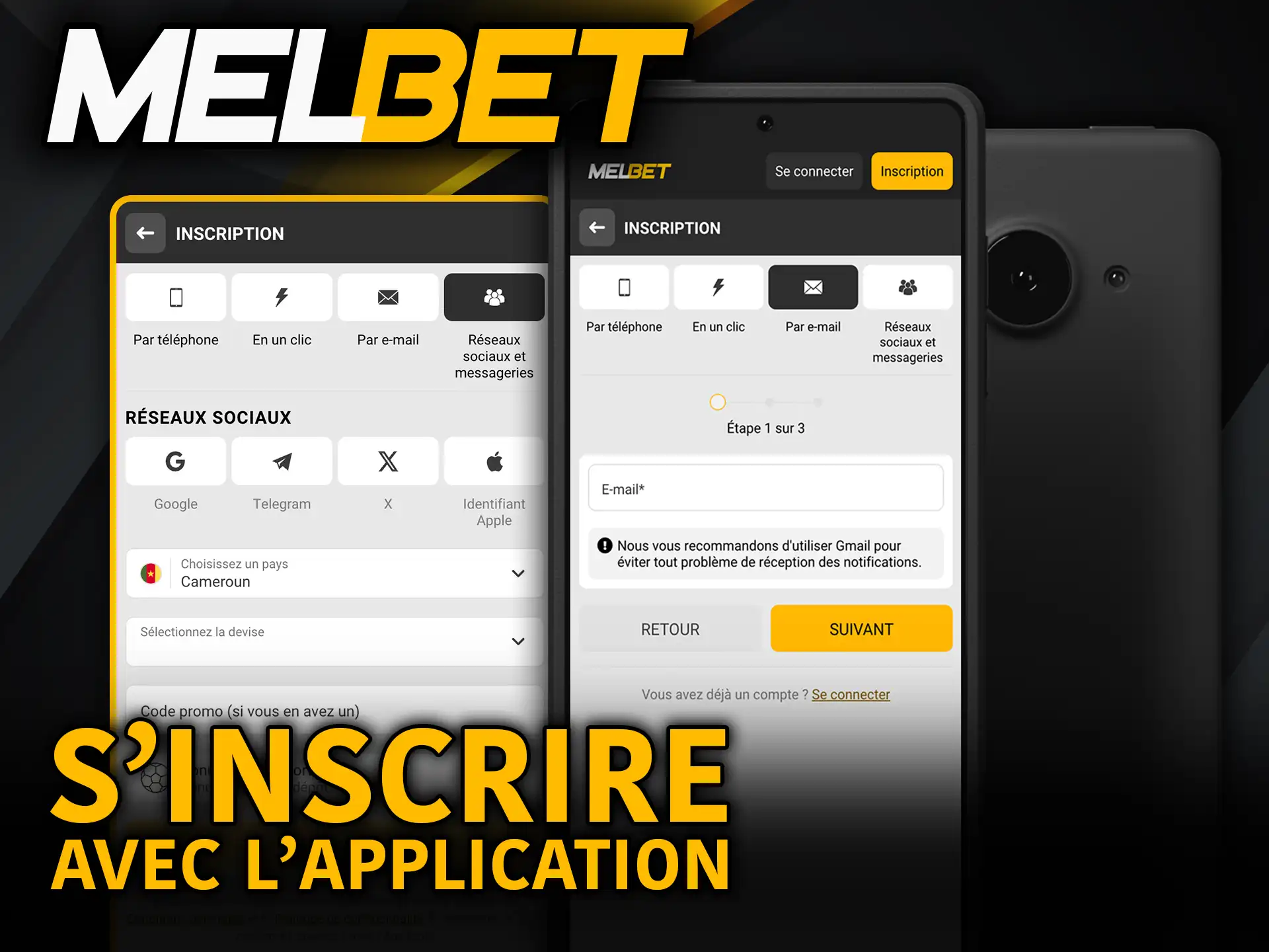 S’inscrire avec l’application Melbet crée ton compte et joue.