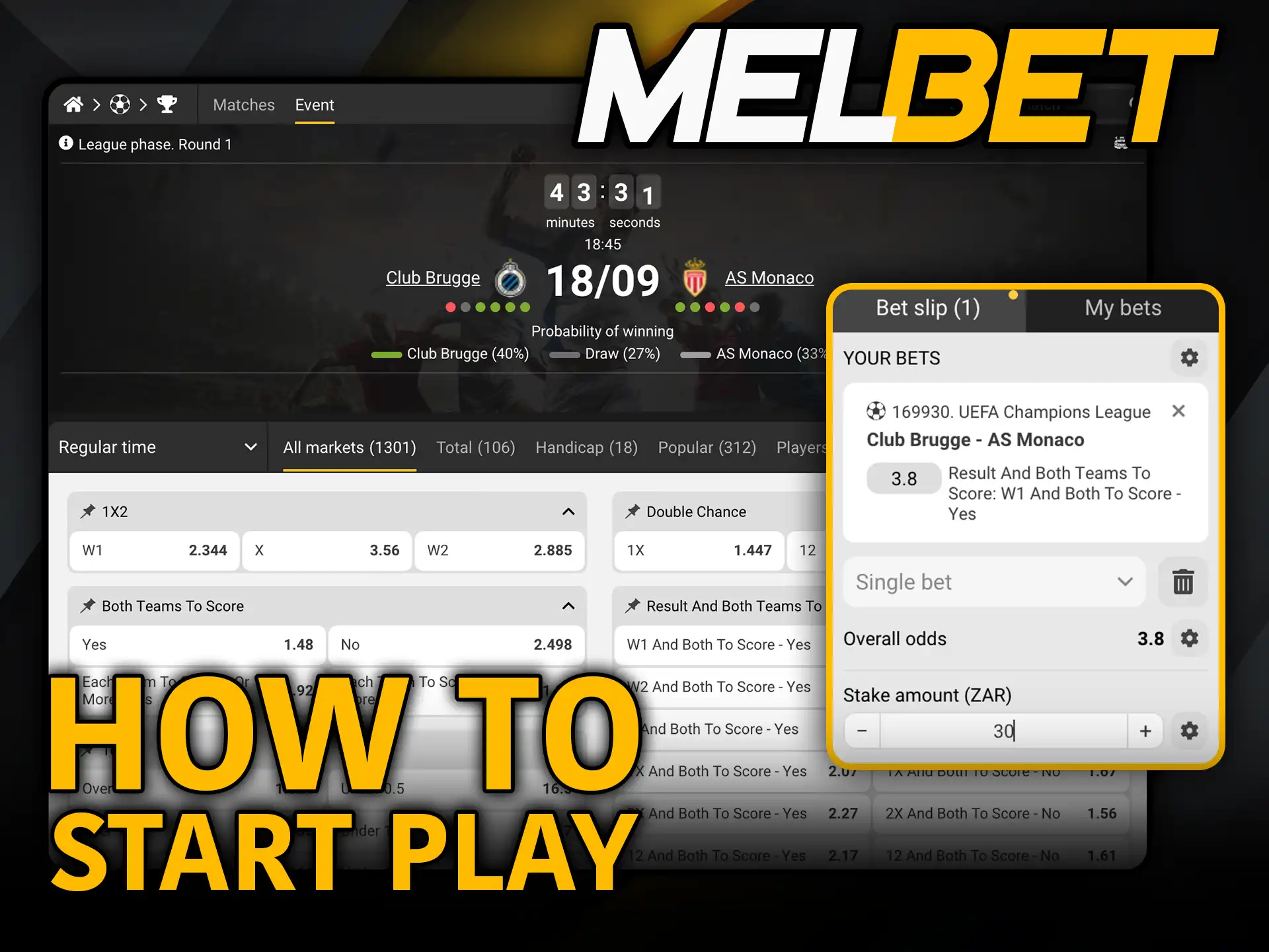 How to start play on Melbet follow the steps and enjoy betting.