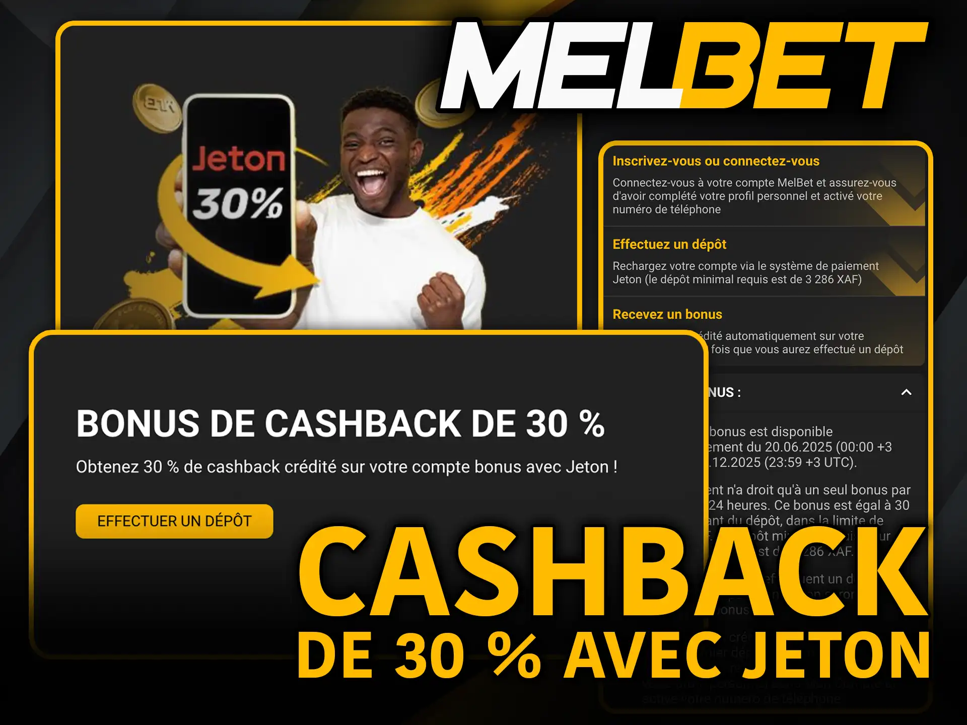 Cashback de 30 % avec jeton Melbet récupère une partie de tes mises.