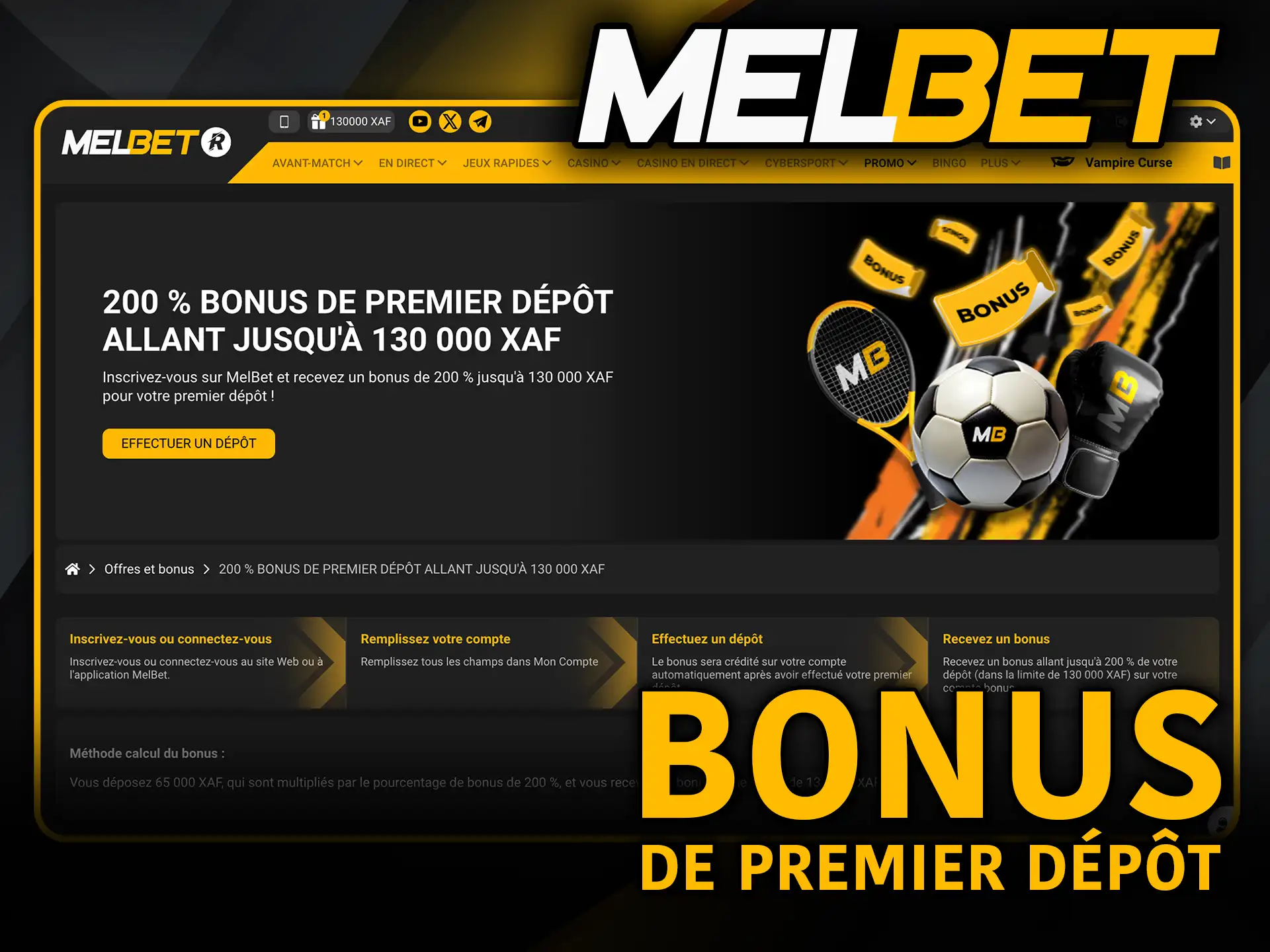 Bonus de premier dépôt sports Melbet réclame et augmente tes gains.