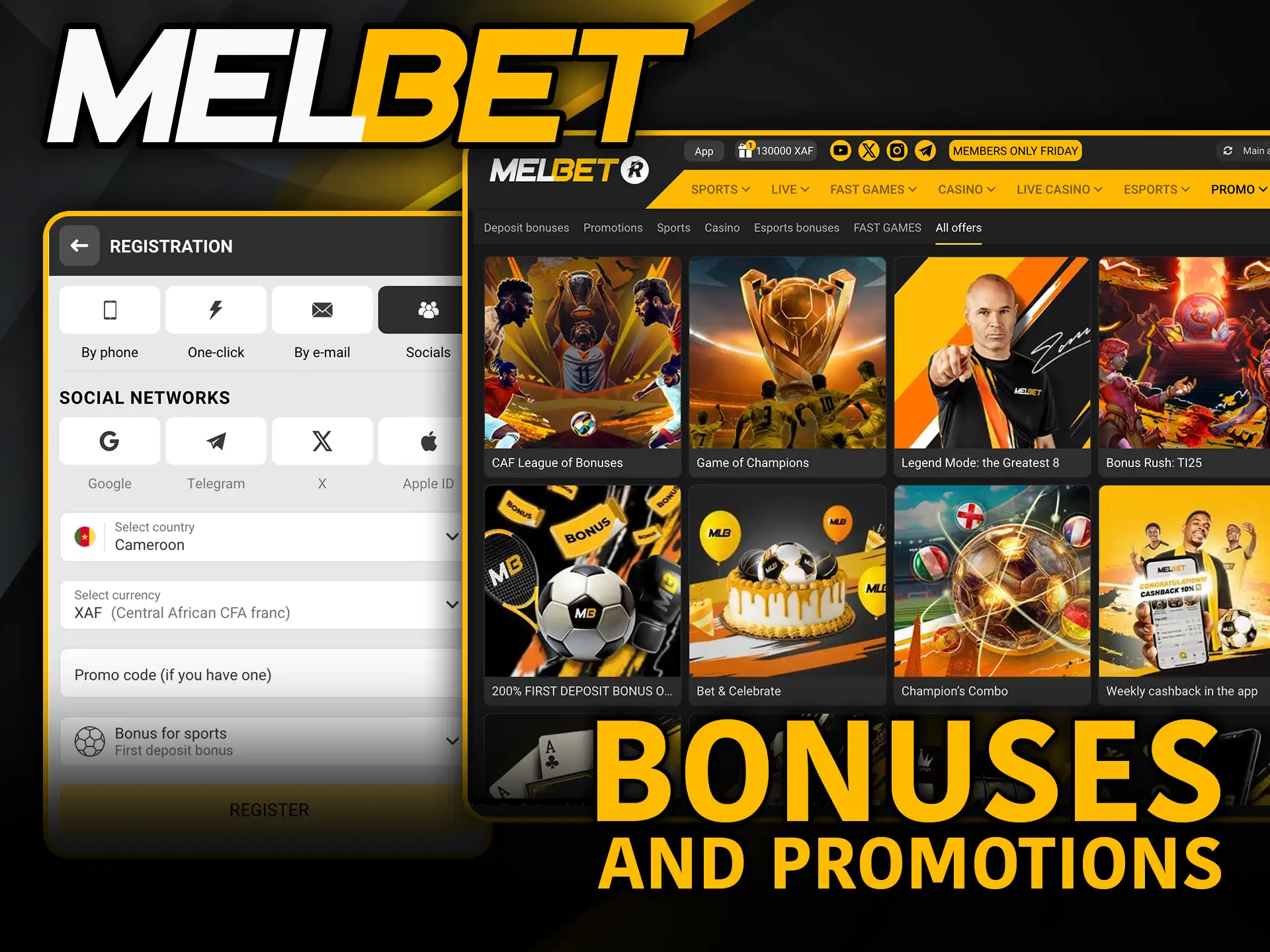 Bonuses and promotions after registration on Melbet claim rewards now.