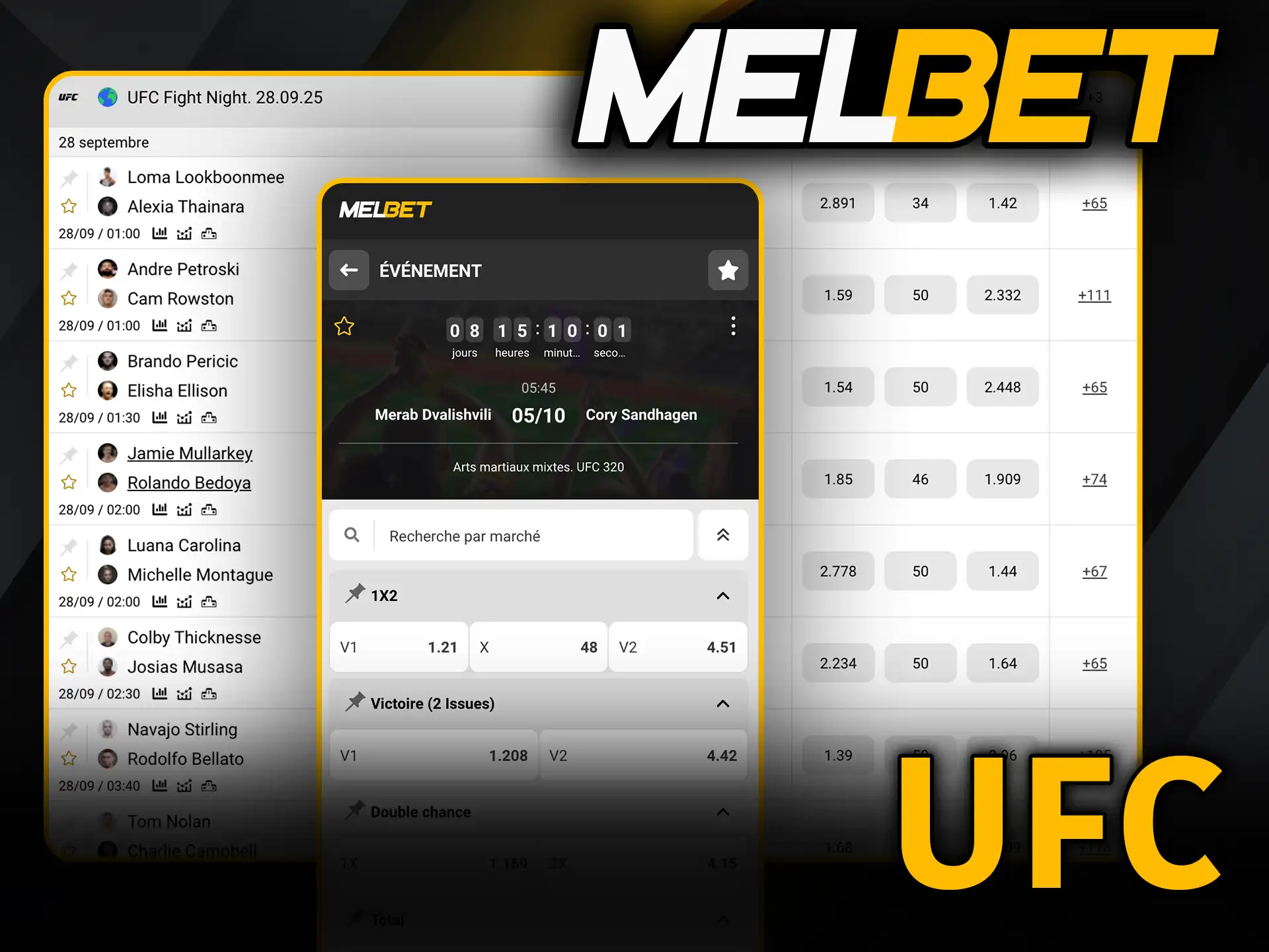 Ufc sur Melbet rejoins l’action et mise maintenant.