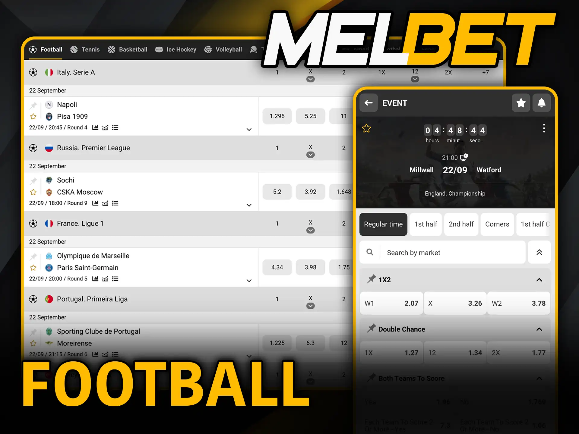 Football betting at Melbet enjoy top matches and odds.