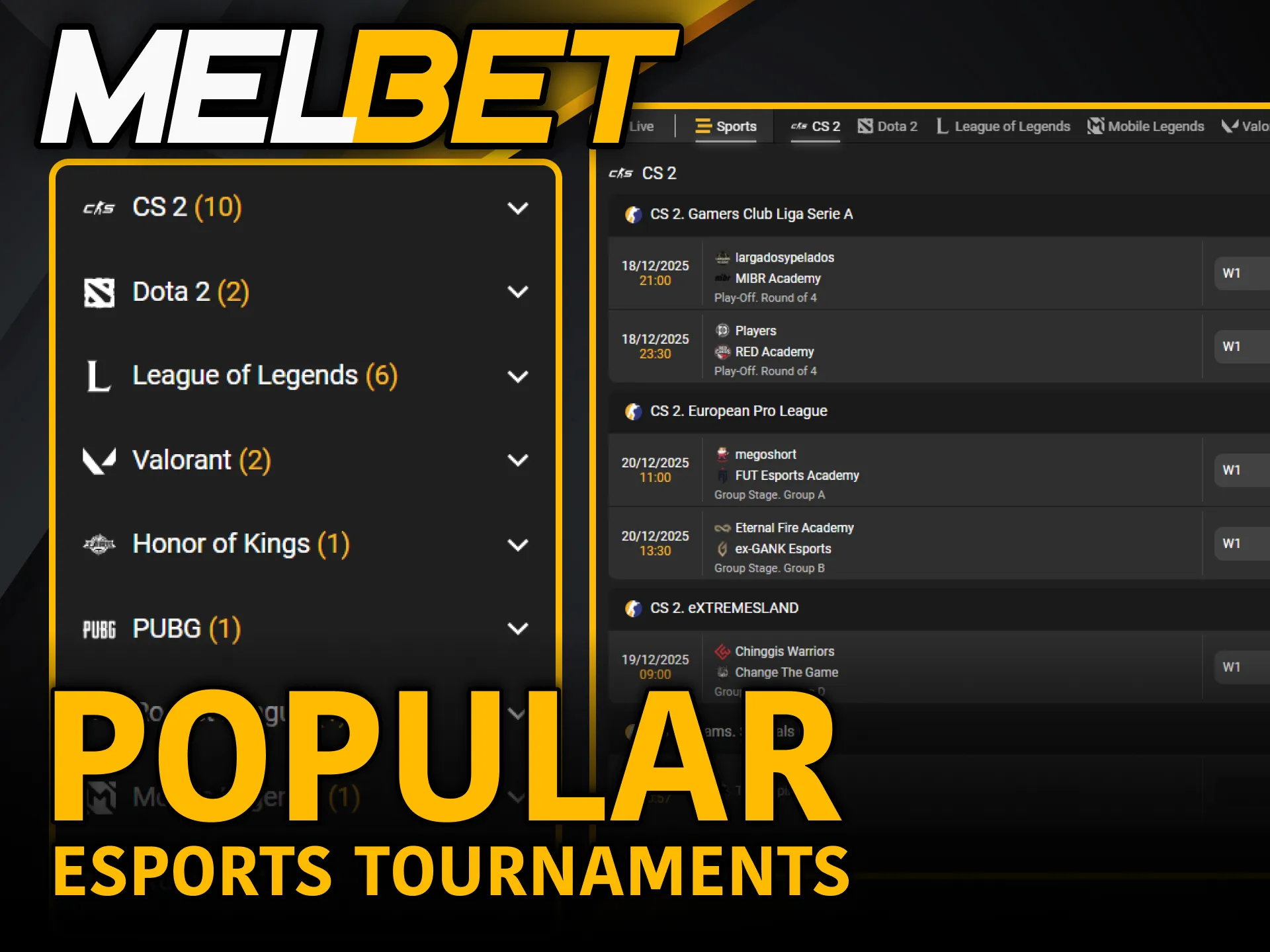 Bet on major esports tournaments using Melbet in Cameroon today.