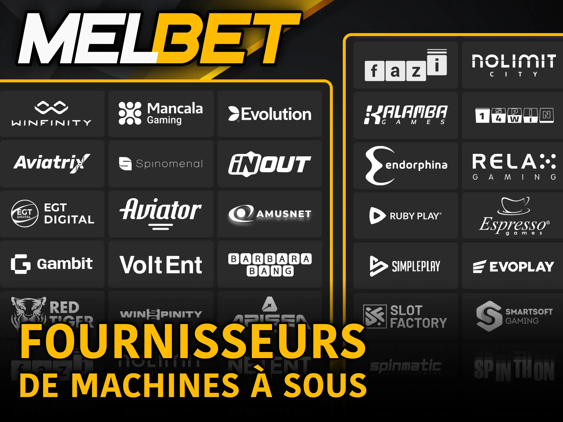 Melbet collabore avec des fournisseurs réputés pour des machines variées.