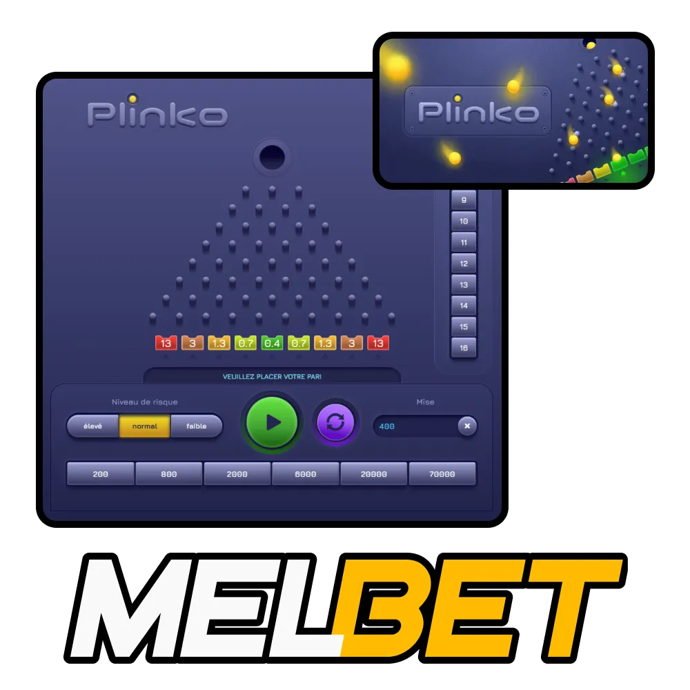 Jouez à Plinko sur Melbet Cameroun et profitez de paris passionnants en ligne.
