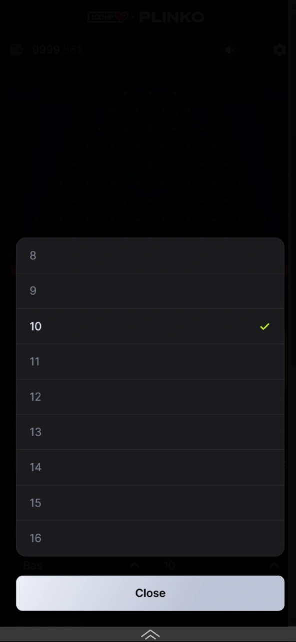 Augmenter le nombre de rangées de Plinko à Melbet Cameroun.