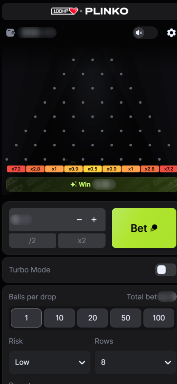 Check the round win of Melbet Cameroon original Plinko game.