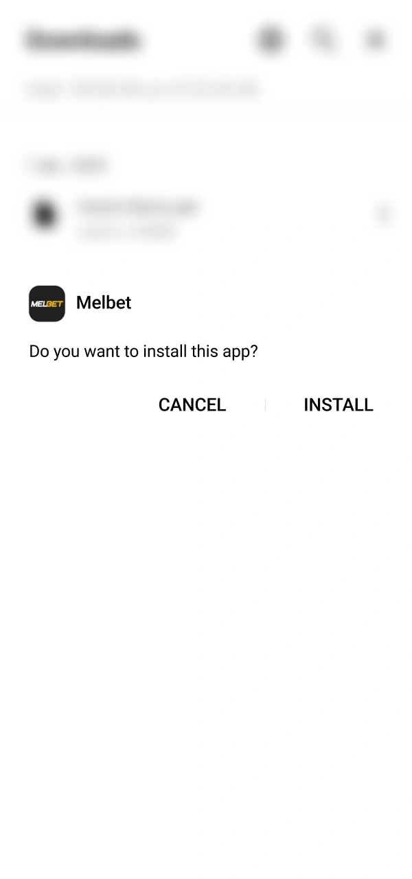 Run the setup file as you download Melbet App for Android.