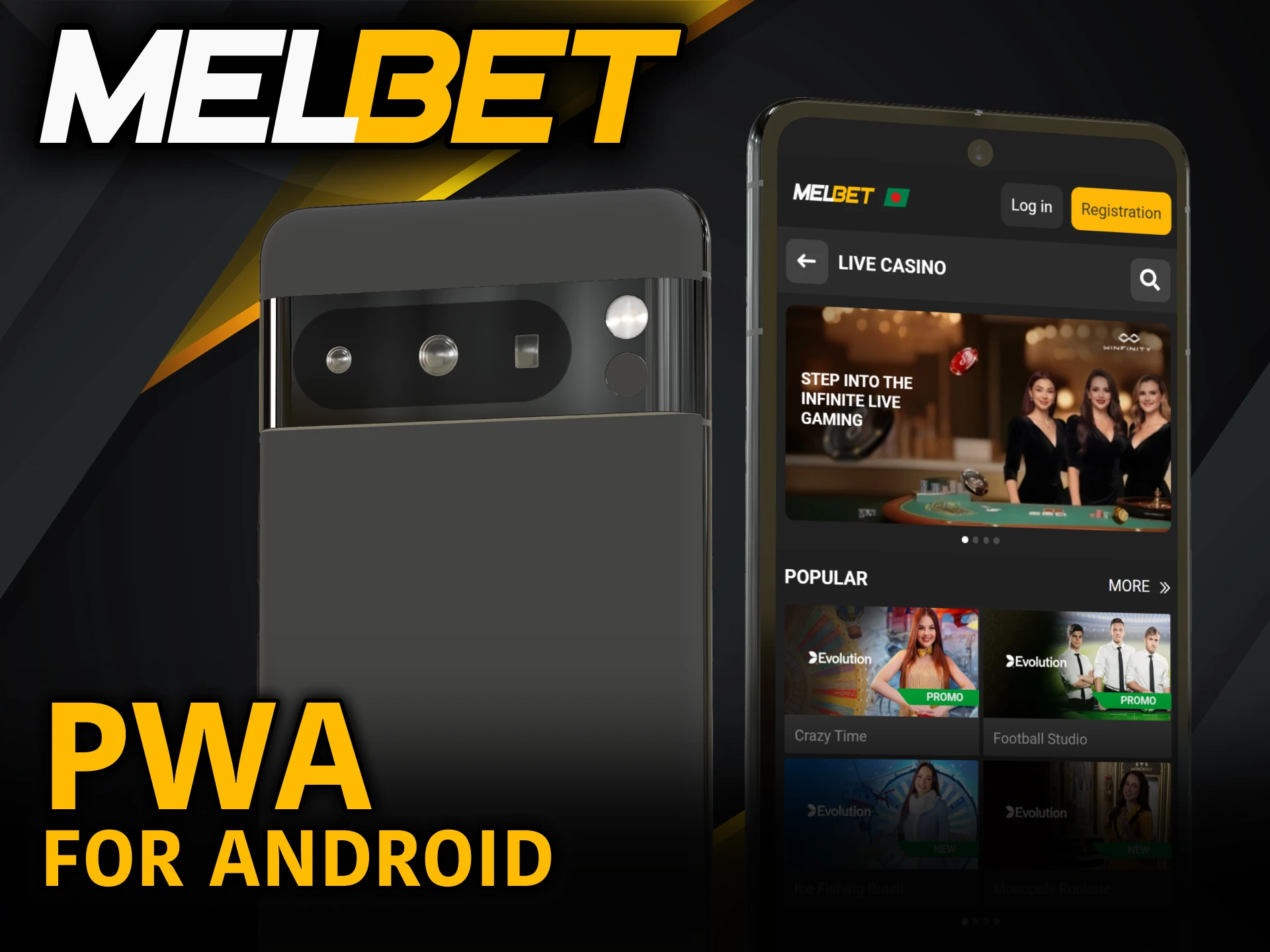 Access the Melbet app by downloading the PWA for Android.