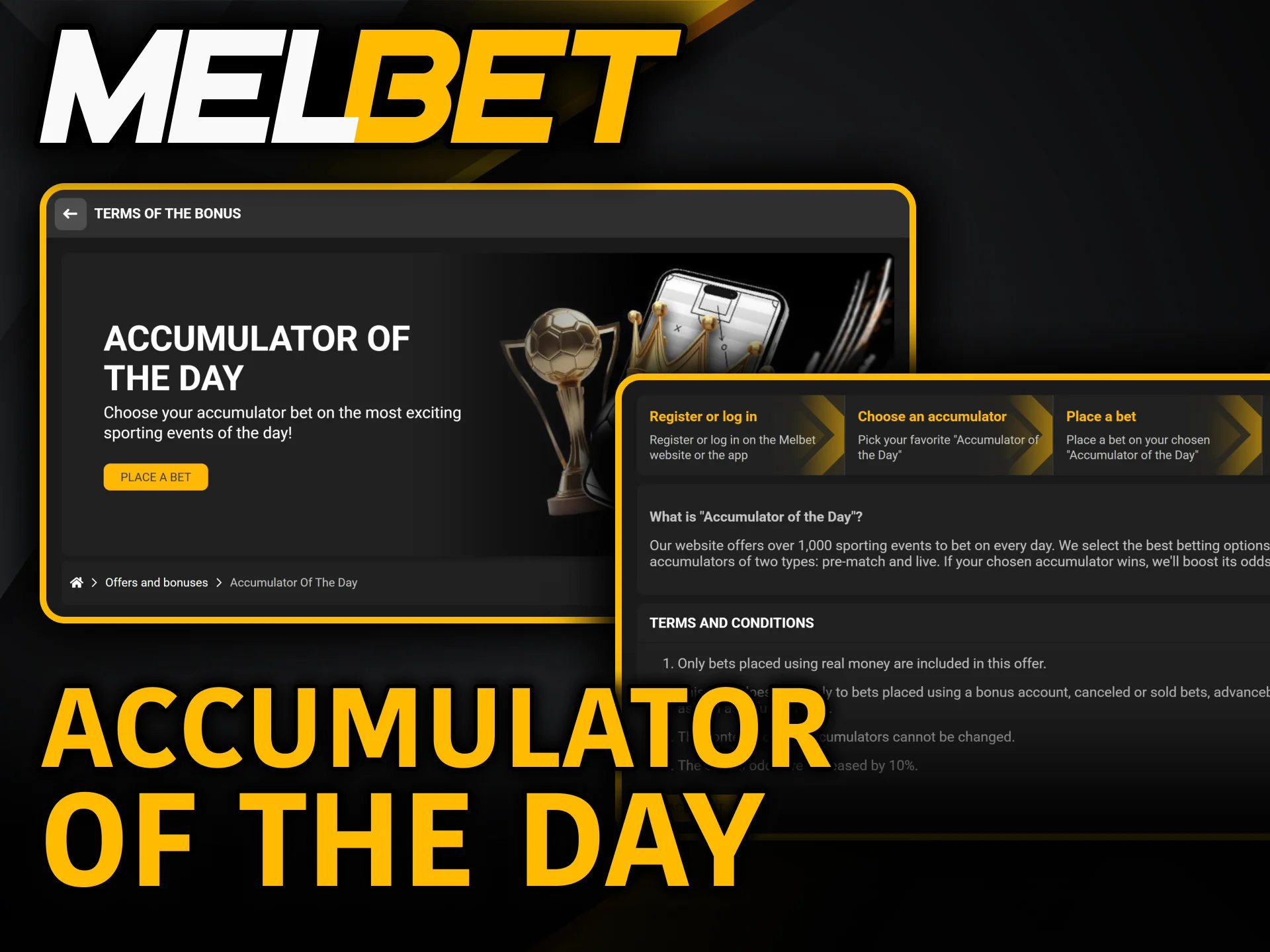 Boost your multiple bet odds using daily selected Melbet Bonuses.