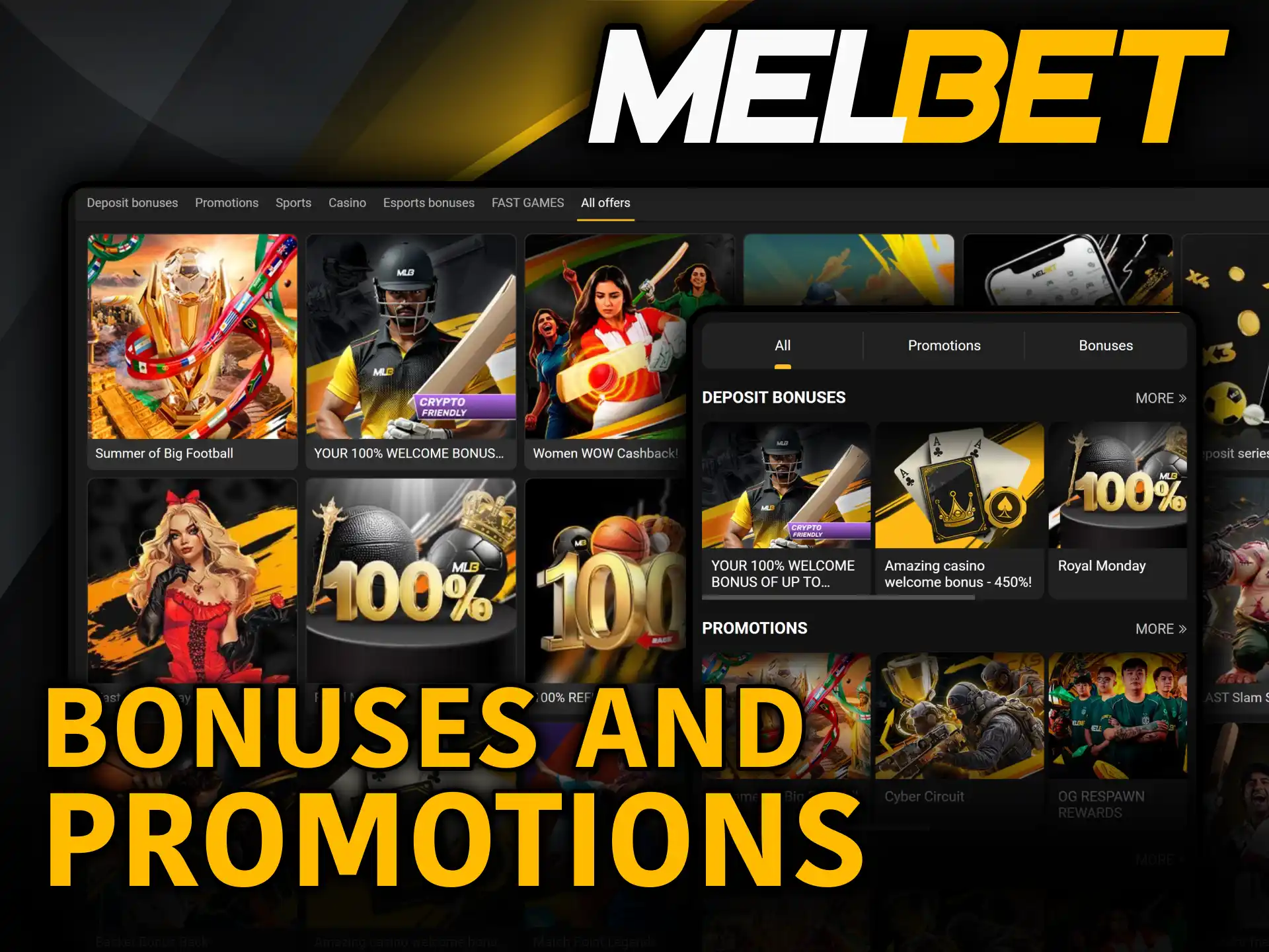 Claim massive welcome promotions and exclusive rewards on the Melbet website.