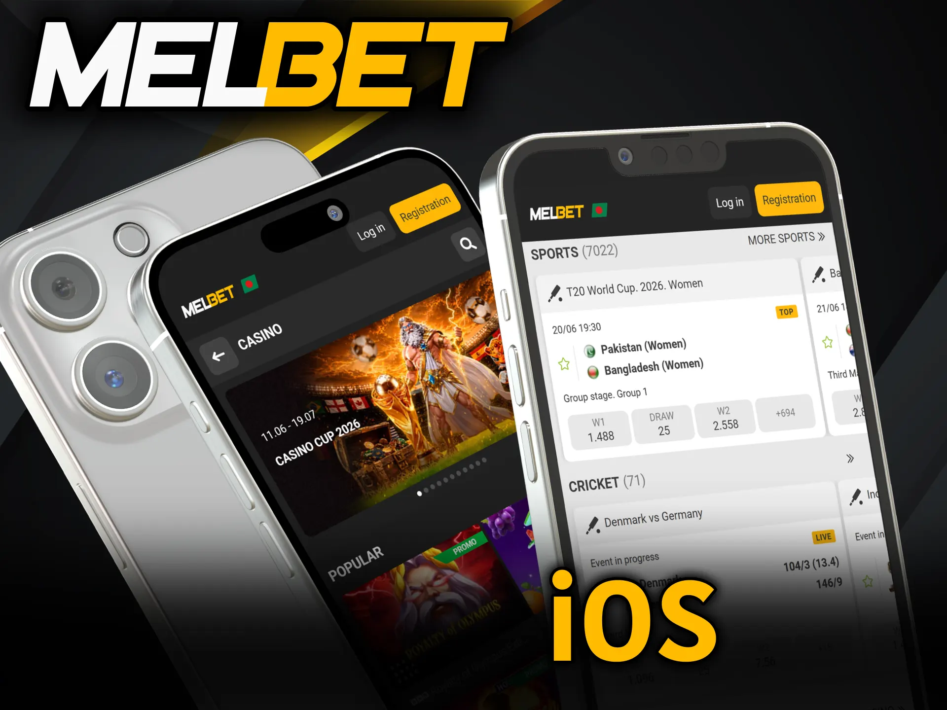 Get the Melbet mobile application from the official store for iOS.