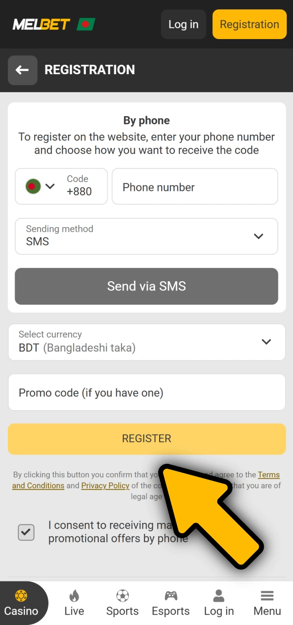 Fulfill the betting rules on how to get Melbet Promo Code.