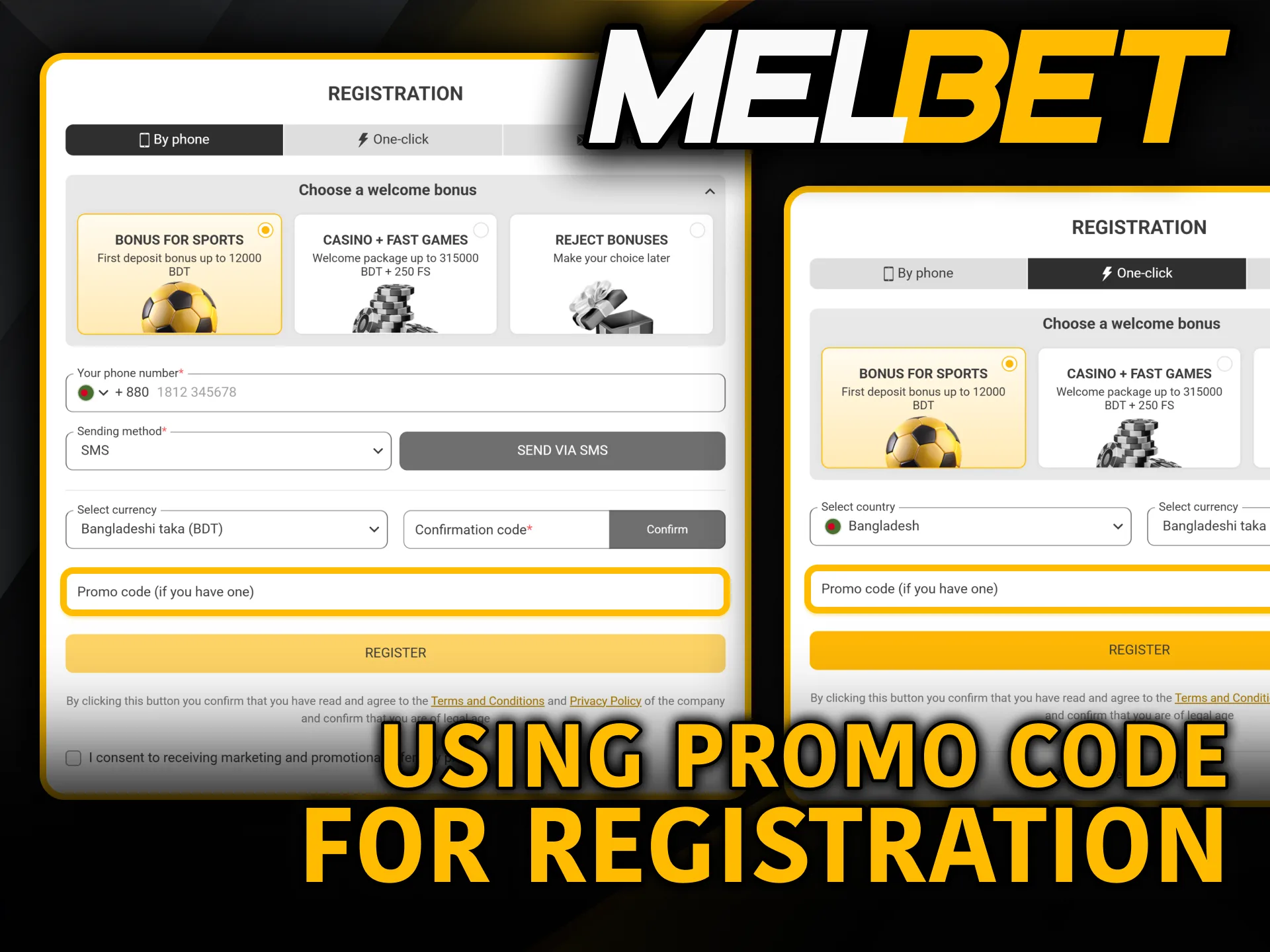 Insert your Melbet Promo Code during sign up for gifts.