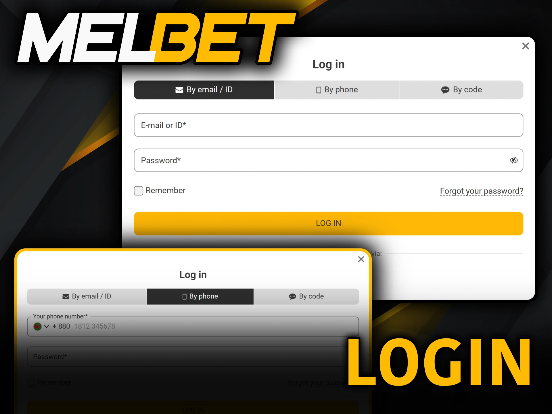 Access your brand new profile created during the Melbet Registration.