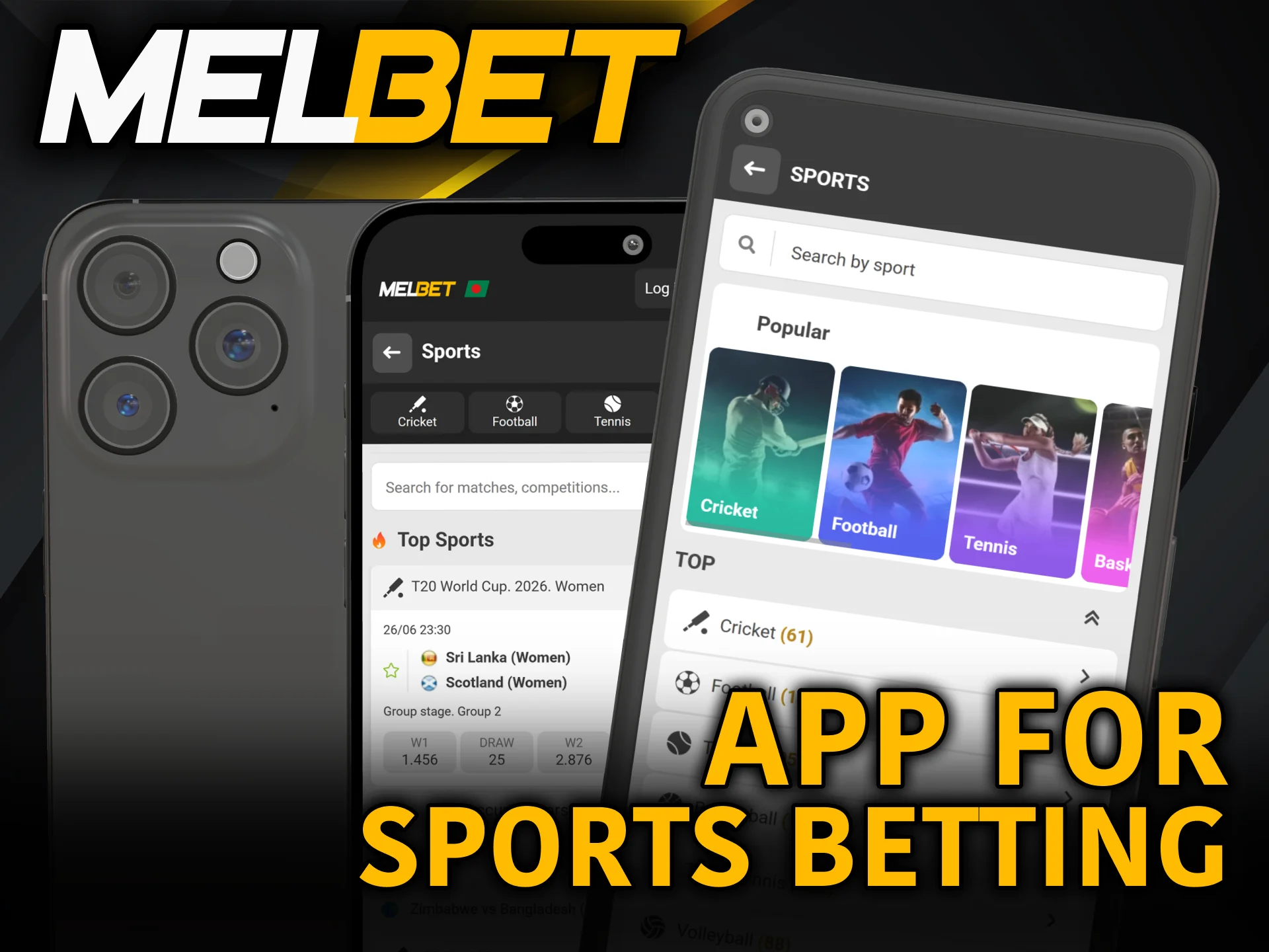 Download the responsive mobile application to enjoy portable Melbet Sports.