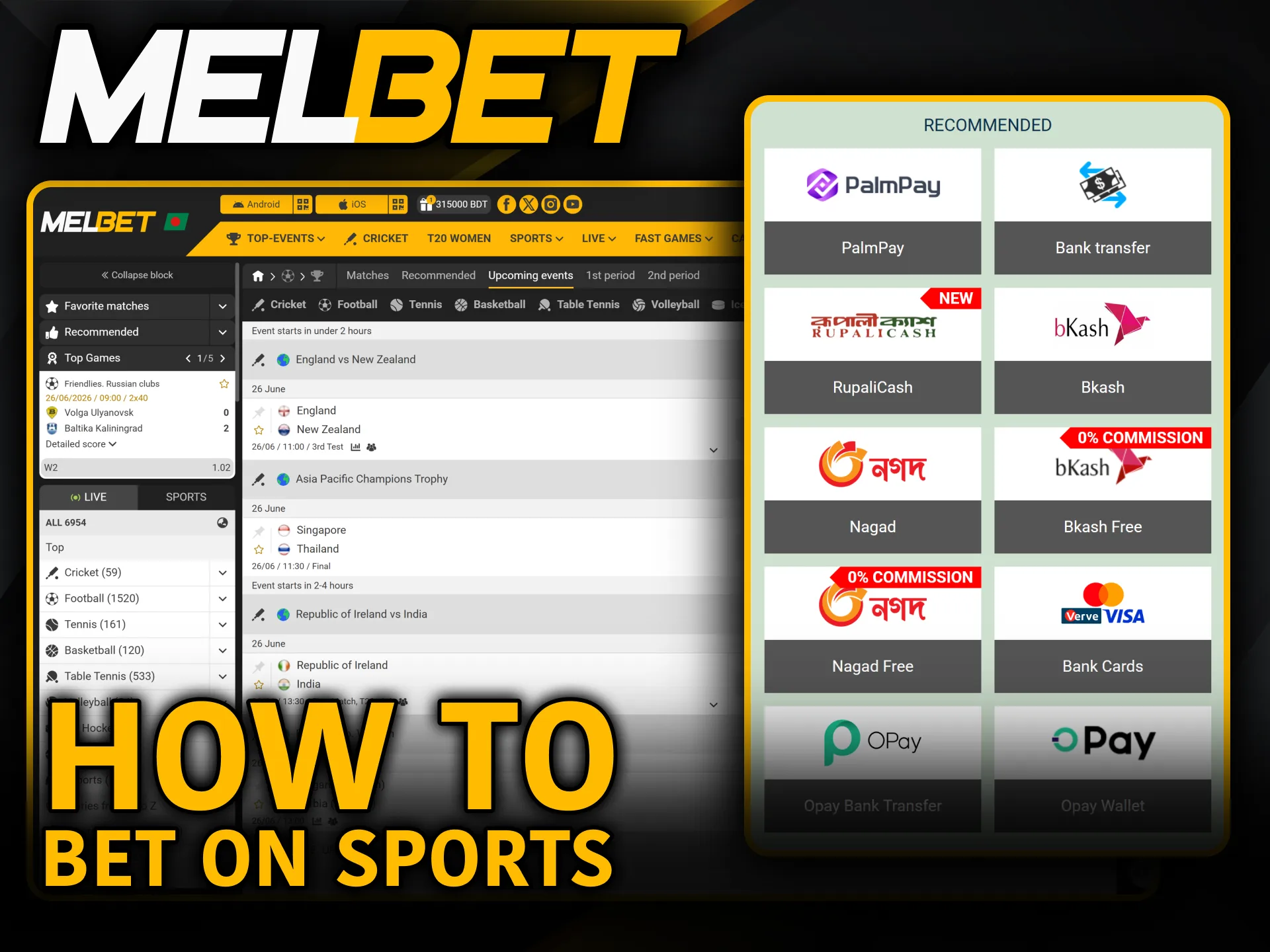 Read the official full guide on how to bet Melbet Sports.